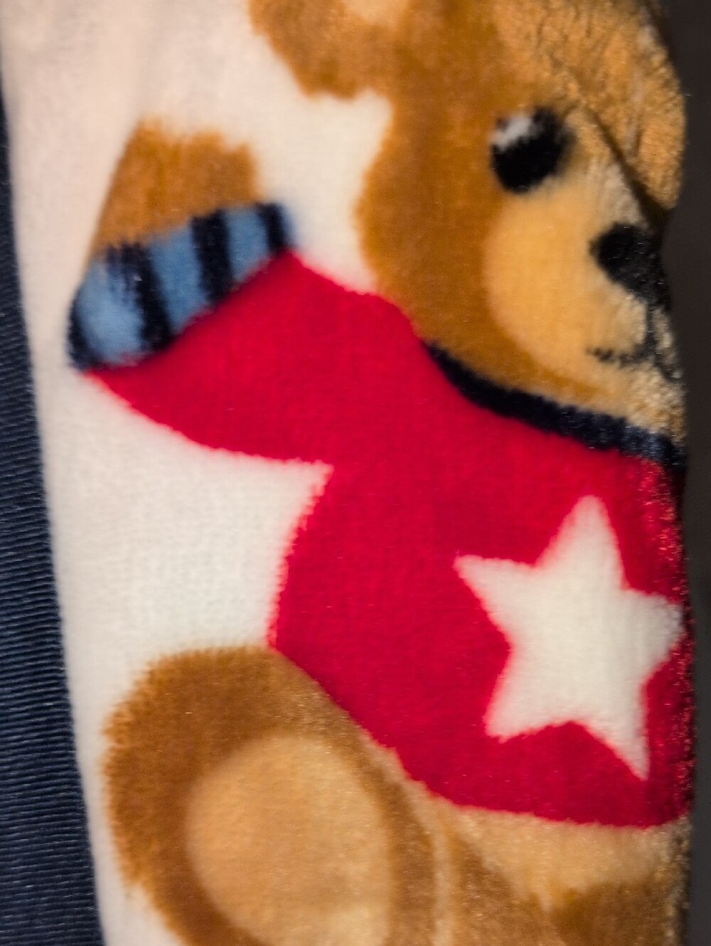 Lounge Throw Blanket with Red, White, And Blue Fireworks And Bears ! New ! - Picture 5 of 8